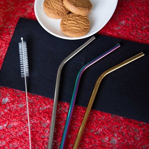 Long Reusable Metal Drinking Straws Premium Stainless Steel Beverage Accessories for <b>Tall</b> <b>Glasses</b> - Product Image 1