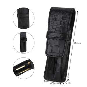 Estuche de Lujo para Bolígrafos, en Cuero Negro con Patrón de Cocodrilo, Hecho a Mano, con Impresión Serigráfica, Protector y Organizador, Compatible - Product Image 3