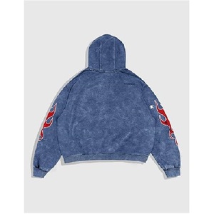 Sudadera con capucha y cremallera para hombre, estilo vintage, ligera, con estampado gráfico, estilo grunge, hip hop - Product Image 4