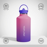Fabricante Profesional de Botellas de Agua Aisladas al Vacío de Acero Inoxidable de 64 oz con Boca Ancha para Venta al Por Mayor de Gran Capacidad