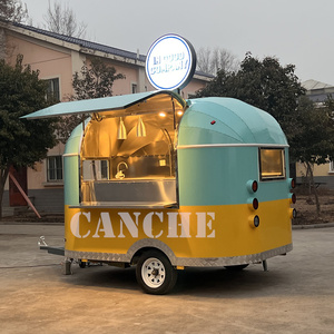 COC 304 Acier Inoxydable Cuisine Mobile Chariot De Nourriture Hamburger Gaufre Crêpe Pain Pizza CE Alimentaire Remorque - Product Image 1