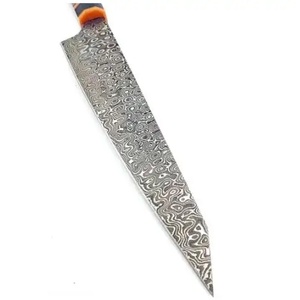 Cuchillo de Chef de Acero de Damasco de 13 Pulgadas Hecho a Mano por Ahmad Fabric con Funda de Cuero y Mango Hermoso Personalizable - Product Image 4