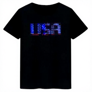 เสื้อยืดแขนสั้นสีดำสำหรับผู้ชาย พิมพ์ลายกลิตเตอร์ USA คอกลม ดีไซน์ลำลอง ทรงปกติ ผ้าเจอร์ซีย์ - Product Image 1