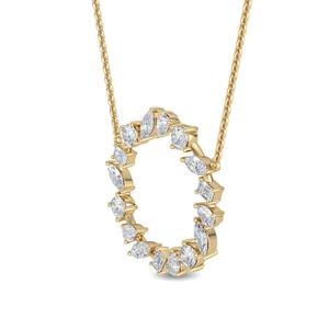Pendentif en diamant rond de 1,00 carat cultivé en laboratoire, avec or rose massif 9 carats, pièce de mode délicate et tendance, ornement de cou élégant - Product Image 6