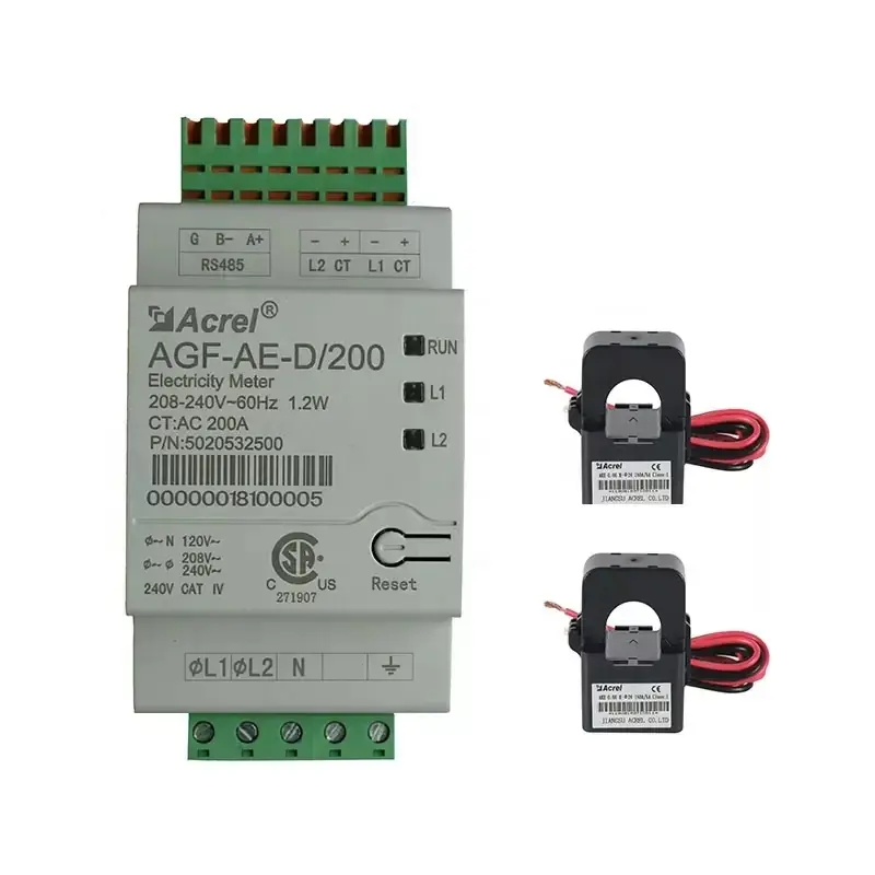 Acrel AGF-AE-D/200 power meter dengan trafo arus multifungsi meter modbus energi pintar terbalik bidirectional rail din