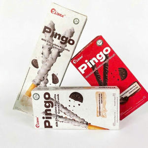 Ensemble de bâtonnets de biscuits enrobés de chocolat PINGO, collation aux miettes de cacao au lait, fournisseur, 32g/49.5g, texture semi-dure, marque LIBRA - Product Image 1