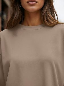 Womens Oversized <b>Long</b> <b>Sleeve</b> Shirts Spring <b>Tops</b> 2026 Breathable Polyester Knitted O-Neck Loose Fit Casual Workout <b>Y2K</b> Clothes - Product Image 3