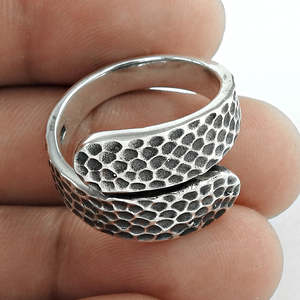 Handmade And Original 925 <b>Sterling</b> <b>Silver</b> Solid Bohemian Jewelry <b>Adjustable</b> Wrap <b>Ring</b> Available At Wholesale Factory Price - Product Image 1