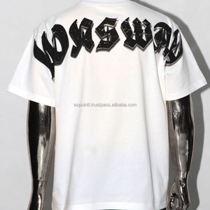 เสื้อยืดผู้ชายพิมพ์ลายบ็อกซี่ฟิตผ้าฝ้าย100% พิมพ์ลายกราฟฟิกขนาด300ก. กำหนดเอง - Product Image 2