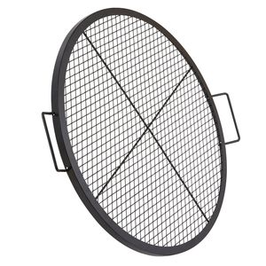 Griglia per braciere rotonda in acciaio resistente X Marks con supporto per maniglia in filo metallico - Product Image 2