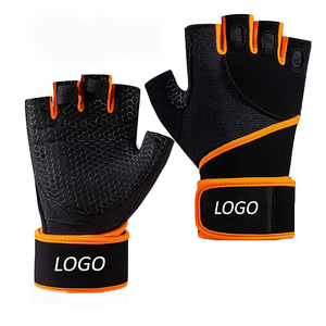 Custom Logo Neoprene & Synthetic Leather Half Finger Sports Bodybuilding Training Gym <b>Weight</b> Lifting Fitness Workout <b>Gloves</b> - Product Image 5