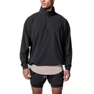 Ensemble de survêtement streetwear pour homme, deux pièces, coupe ample, en cuir véritable respirant, coupe-vent mi-lourd, personnalisable, vente en gros - Product Image 4