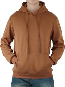 Sweat-shirt à capuche uni pour homme, coupe classique, en molleton tricoté, style décontracté, automne, marron - Product Image 5