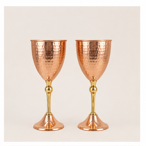 Handcrafted Pure <b>Copper</b> Wine Goblet With Brass Stand Hammered Finish Metal Wine Glass Antique <b>Copper</b> Drinking <b>Cup</b> For Barware - Product Image 3
