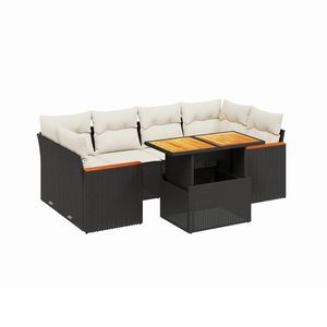 Ensemble de canapés de jardin noir et crème - Product Image 2