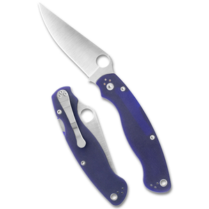 Couteaux de poche pliants en acier inoxydable avec lame à pointe tombante à bord droit et tranchant, manche texturé violet, trou pour le pouce et clip de poche - Product Image 1