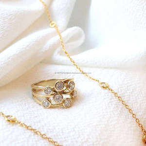 IGI/GIA Lab Grown Vintage 14K oro amarillo Unisex boda/anillo de compromiso corte diamante aniversario fiesta regalo pera corte diamante - Product Image 3