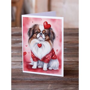 Menton japonais fantaisiste A7 taille 5x7 cartes vierges paquet de 8 cartes de vœux My Valentine avec enveloppes - Product Image 2