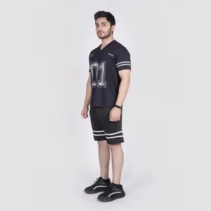 Camiseta deportiva con cuello en V personalizada por sublimación, fabricante de camisetas deportivas de malla para hombre, venta al por mayor OEM, MOQ bajo - Product Image 1