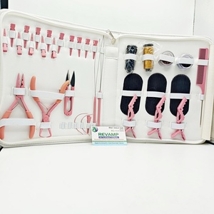 Professional Customized Pink Color Hair Extension <b>Tools</b> for <b>Thread</b> Micro Ring Nano Bead Extensions Surgical Grade Stainless - Product Image 3
