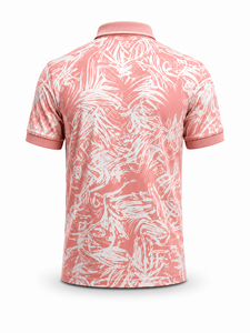 Camiseta de Manga Corta para Hombre, Color Coral Sólido, Tejida, Transpirable, Informal, de Poliéster/Algodón, con Logotipo Bordado Personalizado en la Parte Delantera - Product Image 3