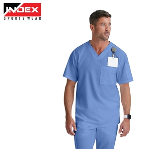 Blouse médicale confortable pour homme, tissée, légère, avec poches de rangement pratiques, haute qualité - Product Image 1