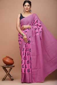 Sari en coton Mulmul de qualité supérieure, imprimé à la main, vente en gros, vêtements ethniques indiens, fabricant et fournisseur en gros - Product Image 3