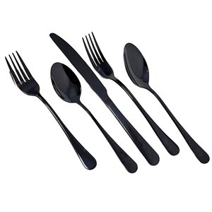 Juego de Cubiertos de Acero Inoxidable Negro con Acabado Mate, Cuchara, Tenedor y Cuchillo para el Hogar, Restaurantes, Hoteles y Servicios de Catering - Product Image 3