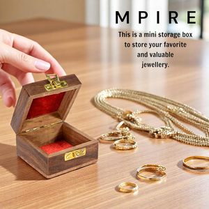 Handicraft Wooden Mini <b>Storage</b> <b>Box</b> <b>Small</b> Size Organizer For Ear Rings, Rings and Nose Pins <b>Storage</b> <b>Box</b> Brown Gift <b>Box</b> (Brown) - Product Image 4