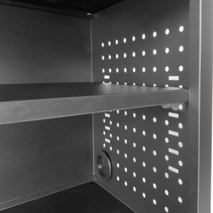 Wholesale Wall Mounted Matte Black Powder Coated Steel Pegboard <b>Tool</b> Wall <b>Cabinet</b> for Garage Workshop and <b>Storage</b> 125kg Capacity - Product Image 5