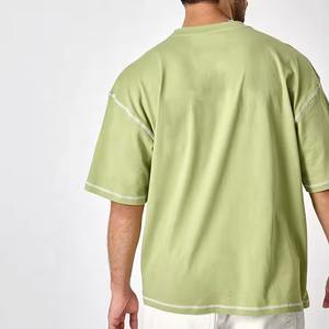 T-shirts pour hommes personnalisés en coton à manches courtes avec coutures apparentes, coupe carrée, impression ou broderie de logo personnalisé – Offre Spéciale Usine - Product Image 2