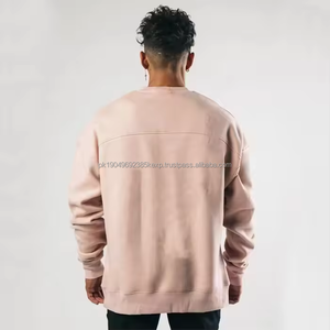 Nouvelle collection automne-hiver, sweat-shirt en molleton de coton et polyester surdimensionné, épaules tombantes, col rond, pull-over - Product Image 5