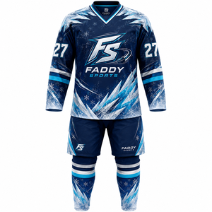 Conjunto de Uniforme de Hockey sobre Hielo Sublimado Personalizado, Kit Completo, Jersey Transpirable, Pantalones Cortos, Calcetines, Ropa de Entrenamiento, Logotipo Personalizado - Product Image 1