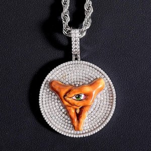 Collier Pendentif Personnalisé avec Initiales Serties de Diamants Moissanite, Style Hip Hop Bling, Bijou Lettre - Product Image 6