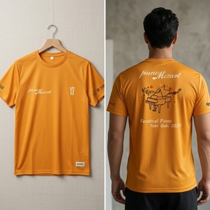 เสื้อเปียโน พิมพ์ลายแบบซับลิเมชั่น ระบายเหงื่อได้ดี รับผลิตแบบ OEM ODM เสื้อเปียโนสั่งทำจำนวนมาก ผู้ผลิตเสื้อผ้าสำหรับงานเทศกาลดนตรี - Product Image 4