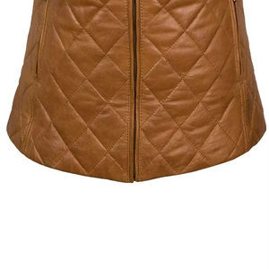 Salva Leather Women Breathable <b>Knitted</b> Quilted 100% Polyester Vest Stand Collar Zip-Up <b>Waistcoat</b> Casual Outerwear Regular Length - Product Image 5
