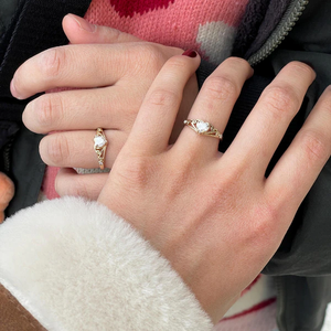 Anillo de Compromiso de Oro Sólido Puro de 14K con Forma de Corazón Real y Filigrana Delicada, Anillo de Diamantes Cultivados en Laboratorio con Banda de Corazón de Amor Eterno - Product Image 6