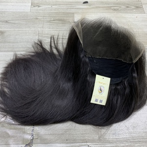 Pelucas de Cabello Humano Vietnamita Negro Liso Natural de Alta Calidad, Nudos Pequeños, Pelucas con Frente de Encaje Suizo 5x5 HD - Product Image 4