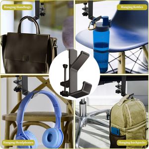 Supporto per Cuffie in Lega di Alluminio, Gancio per Cuffie da Gaming PC, Adatto per Montaggio Sotto Scrivania - Product Image 6