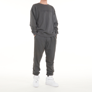 Ensemble de survêtements décontractés pour hommes avec logo personnalisé, sweat-shirt et pantalon de survêtement à motif uni pour l'hiver, écologiques - Product Image 1