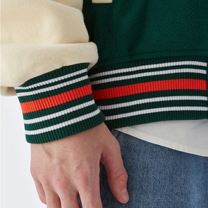 Wholesale OEM Custom Leather Sleeve Varsity Jacket Blank Vintage Latest Style Thick Wool Winter Mens Varsity Bomber Jackets - Product Image 4