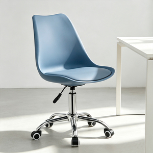 Modern Adjustable Height Swivel Office Chair, PP Shell with PU Cushion, Metal Base Rolling <b>Computer</b> <b>Desk</b> Chair - Product Image 4