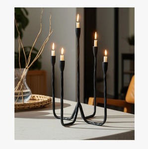 Iron <b>Candelabra</b> Five Arm Candle Holder Customized Shape Home Decoration Durable At Best Price - Product Image 3