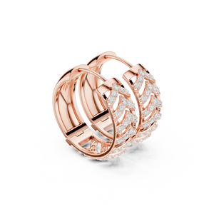 Pendientes de Aro Bali con Circonitas Pavé en Forma de Estrella, Chapados en Oro Rosa de 18K sobre Plata de Ley 925, Joyería Glamurosa y Moderna para Mujer - Product Image 3
