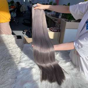 Prix de gros 100% Extensions de cheveux Remy vietnamien alignés sur les cuticules Os gris Paquet de cheveux raides Extensions de cheveux humains - Product Image 4
