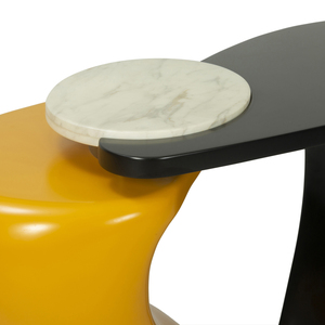 Modern Resin <b>Console</b> Table with Marble Top Accent Living Room Furniture Leg Base Stable Design for Apartment and Hotel Use - Product Image 4