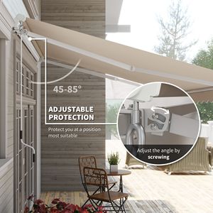 Toldo Retráctil Manual para Exteriores de 12 Pies x 10 Pies, con Versatilidad Ajustable para Patios, Balcones y Terrazas - Product Image 4