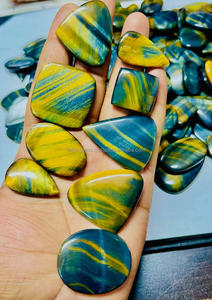 Cabochon en œil de tigre bleu naturel de qualité supérieure, pierre précieuse fantaisie de forme mixte, certifiée par un tiers, personnalisable - Product Image 2