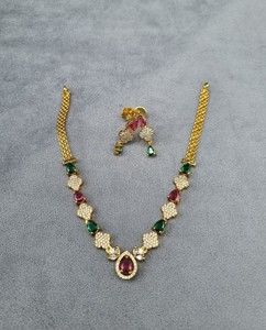 Ensemble de bijoux de haute qualité en forme de poire, collier pendentif goutte d'eau en diamant américain avec boucles d'oreilles assorties, pour femmes - Product Image 4