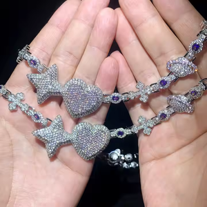 Collar de Cadena Cubana con Moissanita VVS de Corte Redondo Personalizado, Estilo Hip Hop, Oro Blanco, Plata 925, Joyería Fina para Hombre - Product Image 4